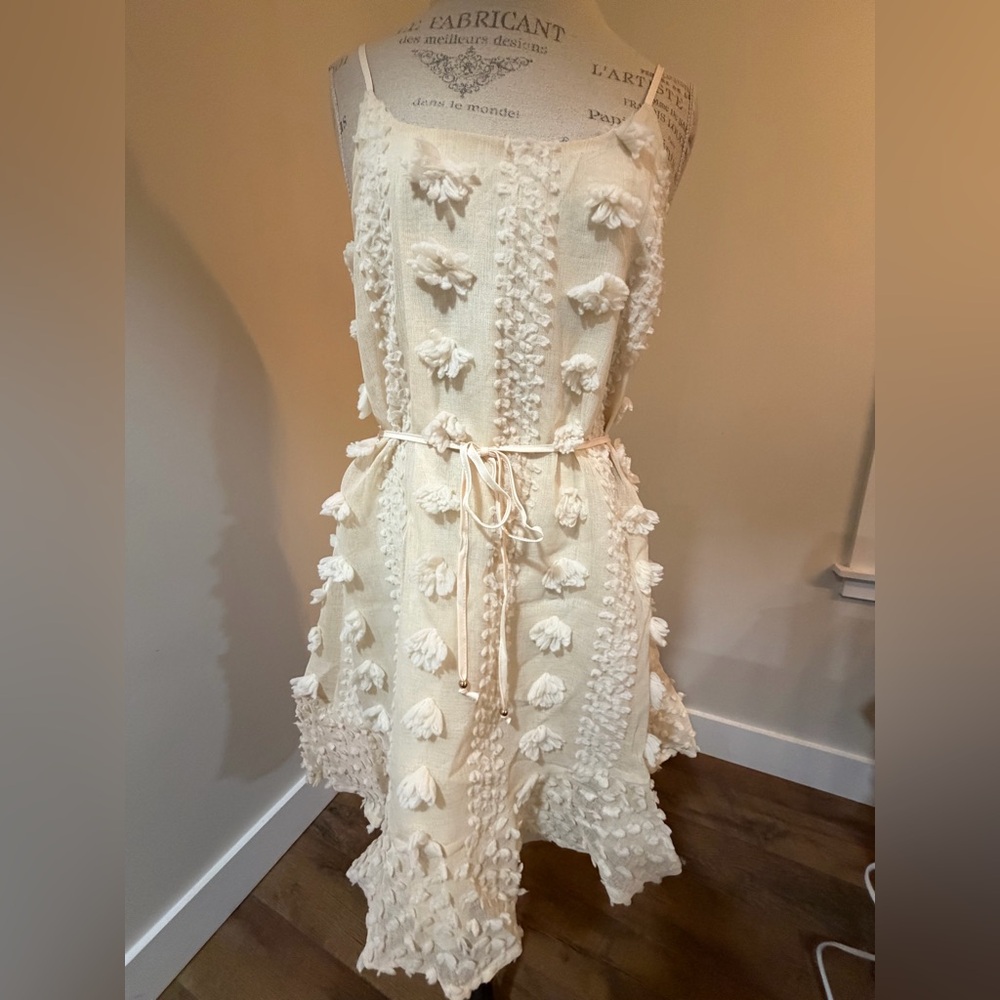 Simple Cream Textured Dress